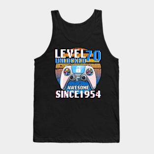 Level 70 Unlocked 70 Year Old Men Funny 70th Birthday Tank Top